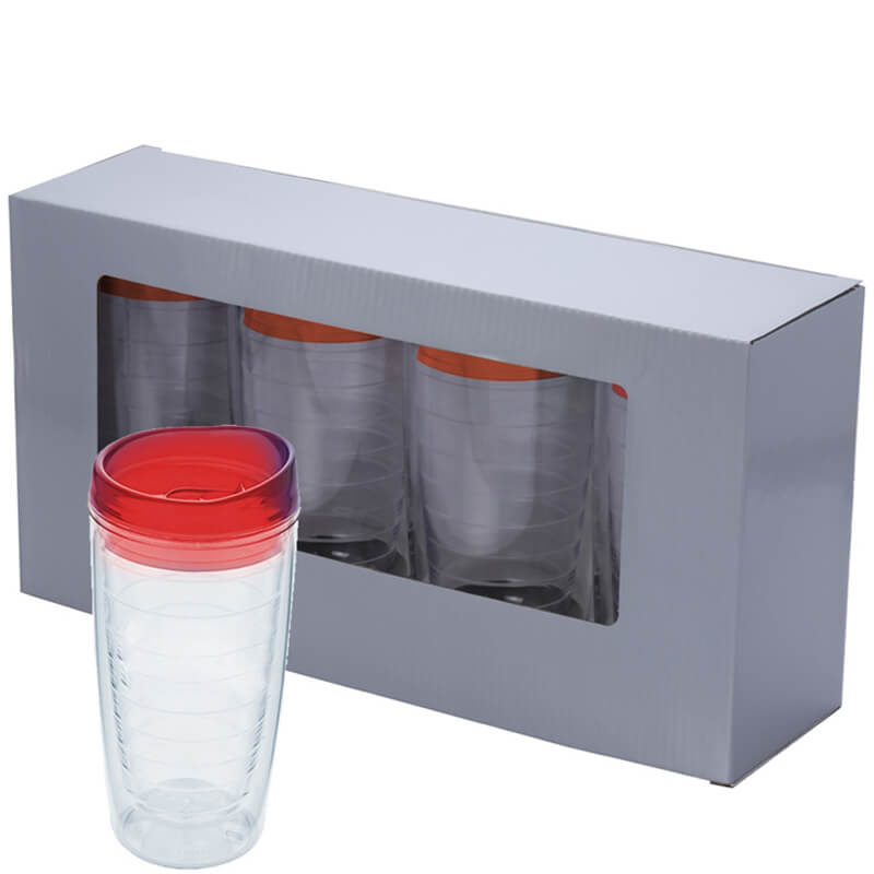 4 Piece Double Wall Acrylic Tumbler Quattro Gift Set with Full Color