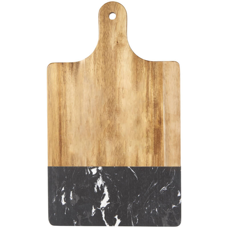 Black Marble And Wood Cutting Board