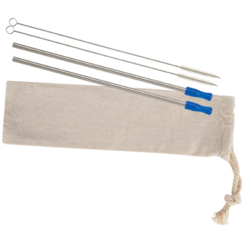 2-pack Stainless Straw Kit With Cotton Pouch