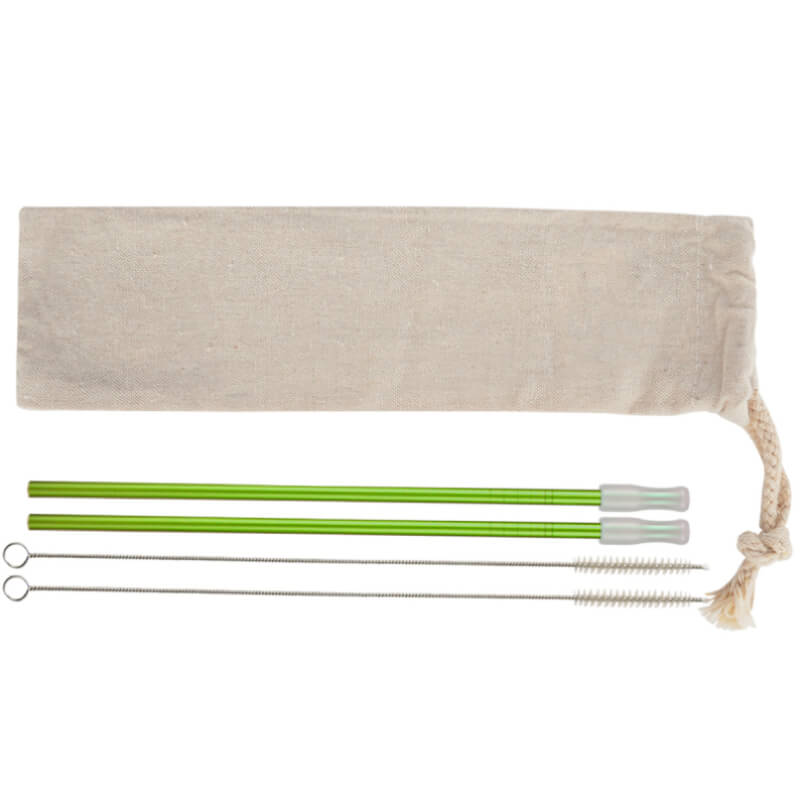 2- Pack Park Avenue Stainless Straw Kit With Cotton Pouch