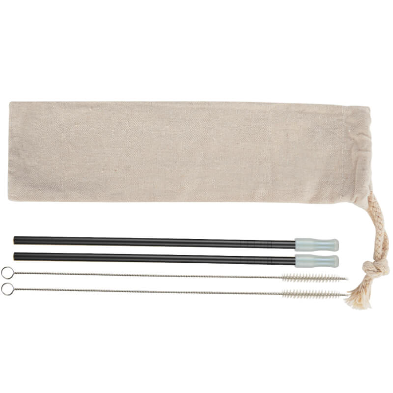 2- Pack Park Avenue Stainless Straw Kit With Cotton Pouch