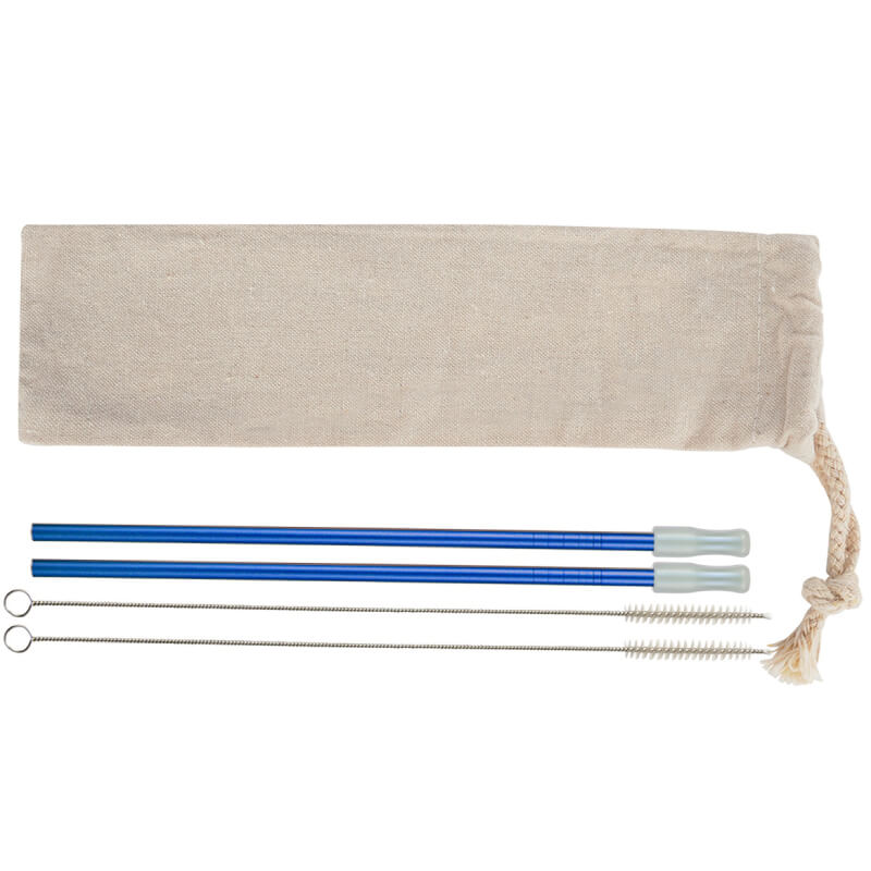 2- Pack Park Avenue Stainless Straw Kit With Cotton Pouch