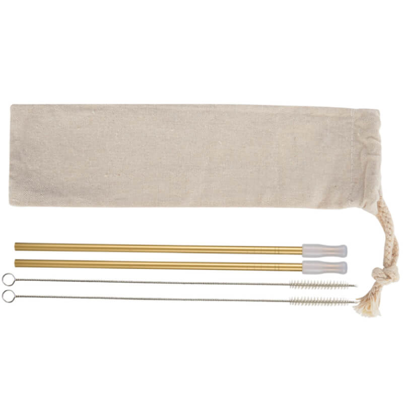 2- Pack Park Avenue Stainless Straw Kit With Cotton Pouch