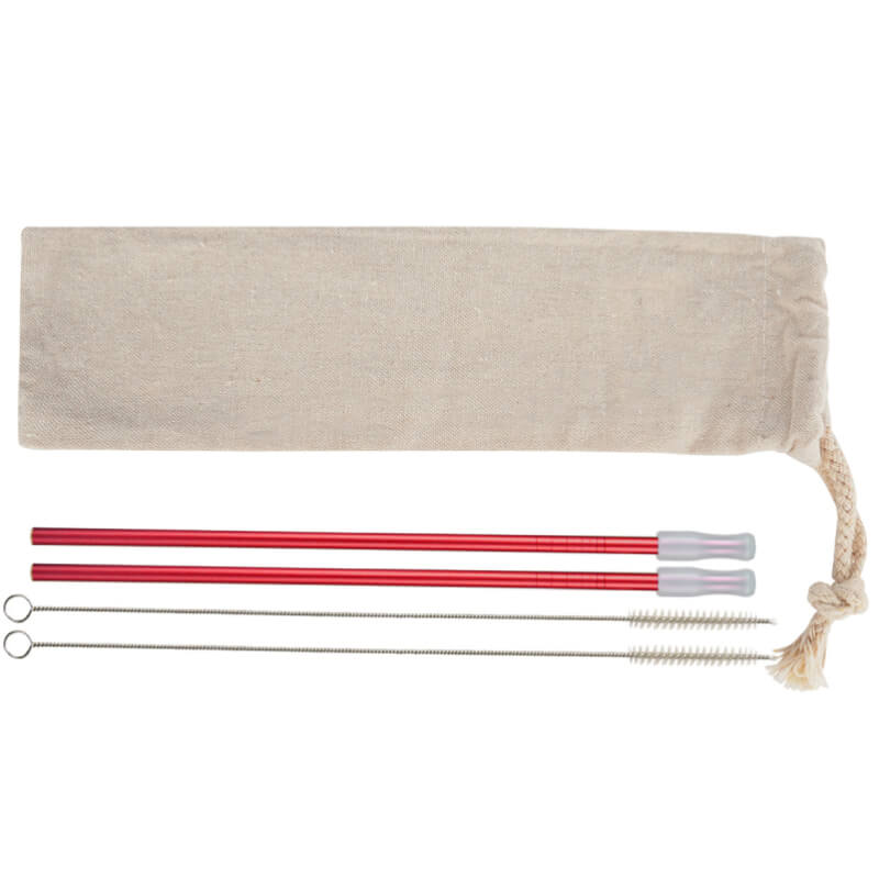 2- Pack Park Avenue Stainless Straw Kit With Cotton Pouch