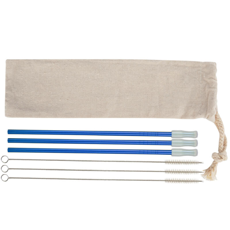 3- Pack Park Avenue Stainless Straw Kit With Cotton Pouch