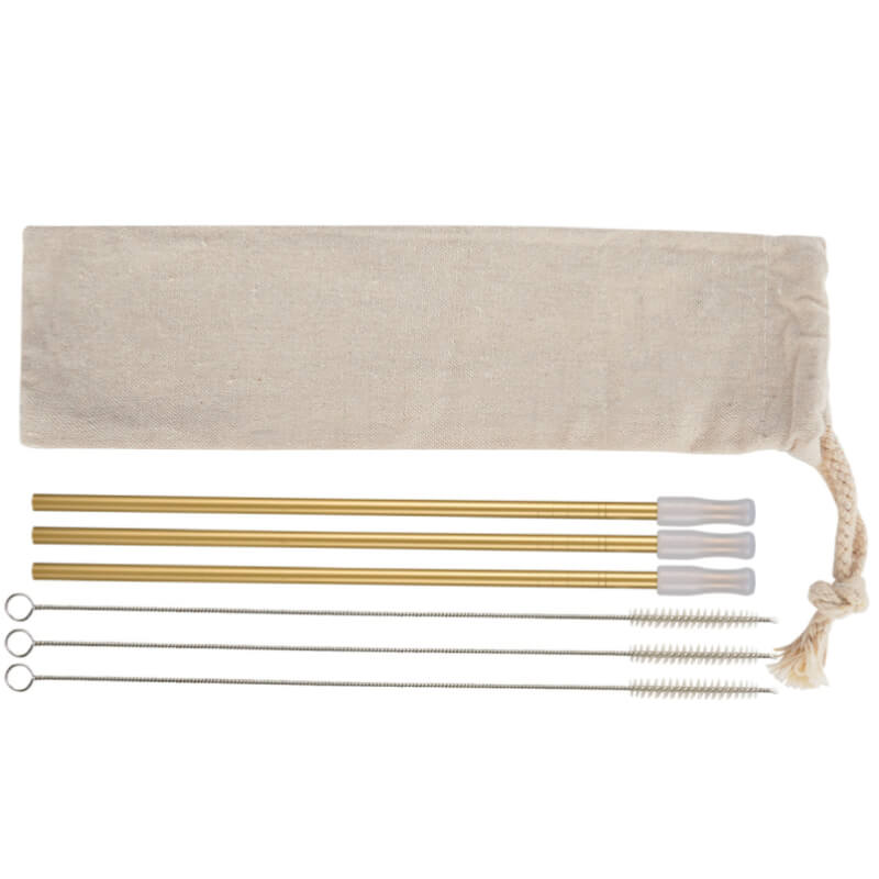 3- Pack Park Avenue Stainless Straw Kit With Cotton Pouch