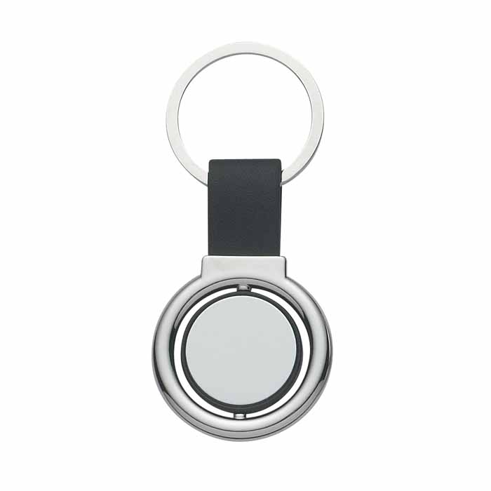 Printed Circular Metal Spinner Key Tag