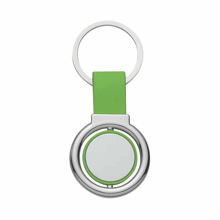 Printed Circular Metal Spinner Key Tag