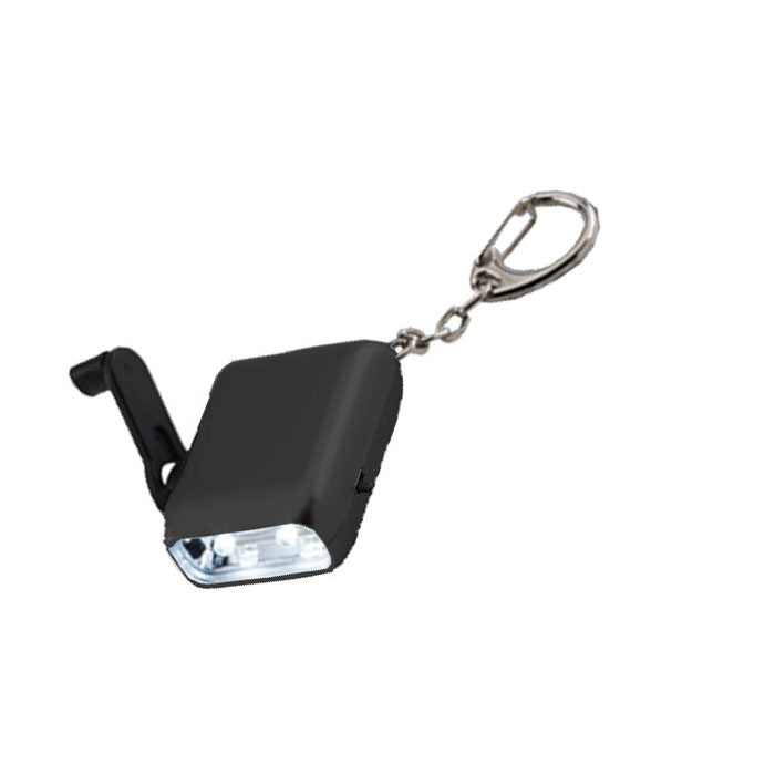 Hand Crank Flashlight Keychain