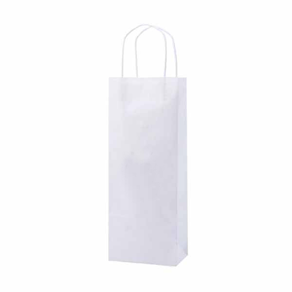 Imprintable White Kraft Shopping Bags