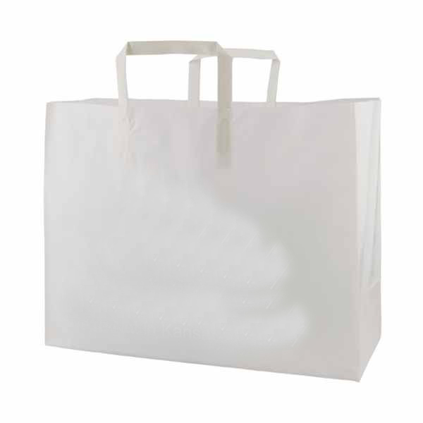 Imprinted Frosted Tri-fold Handle Shopping Bags