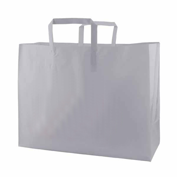 Printed Frosted Tri-fold Handle Shopping Bags