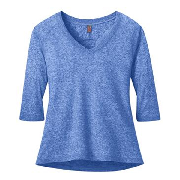 District Ladies Microburn V-Neck Raglan Tee