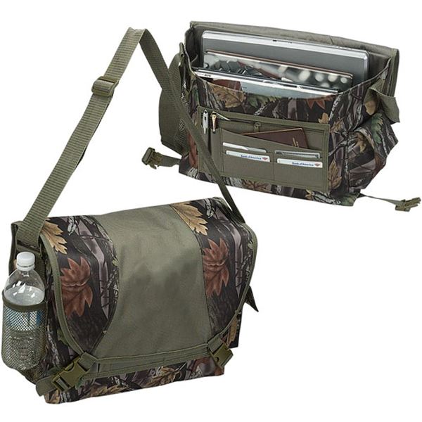 Monogrammed Camo Laptop Messenger