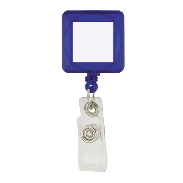 Square Plastic Retractable Badge Holder Clip