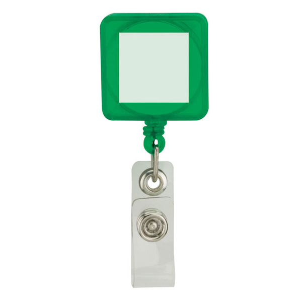 Square Plastic Retractable Badge Holder Clip