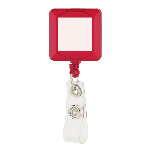 Square Plastic Retractable Badge Holder Clip