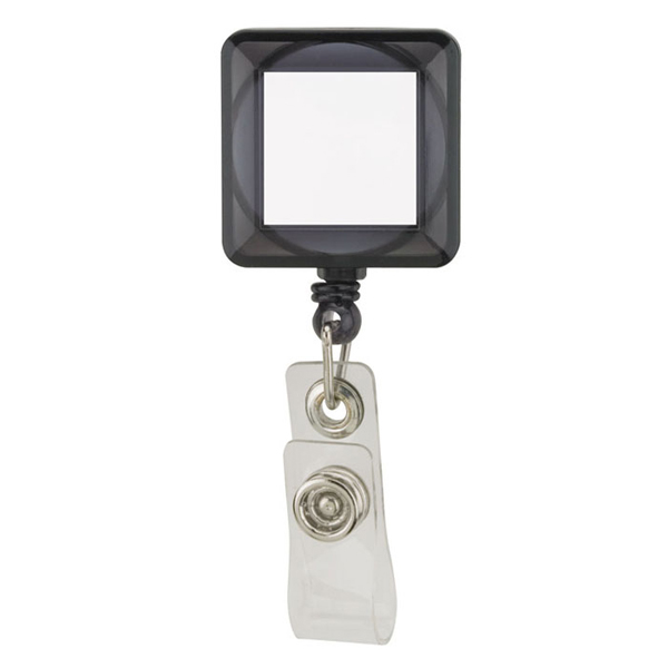 Square Plastic Retractable Badge Holder Clip