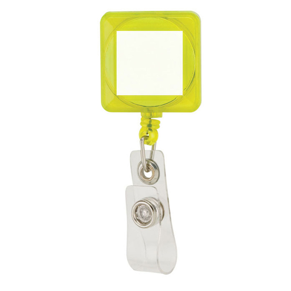 Square Plastic Retractable Badge Holder Clip