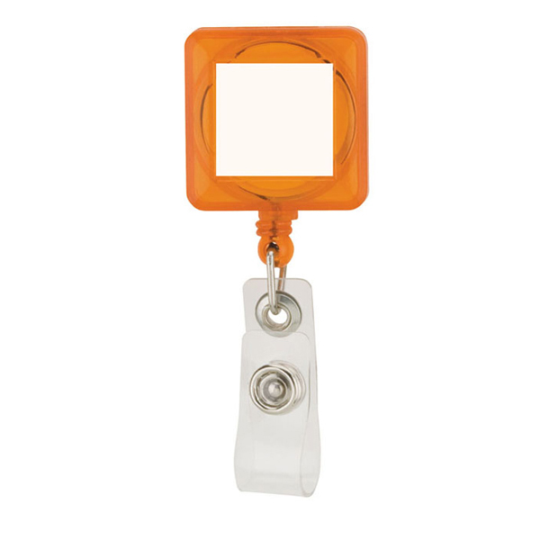 Square Plastic Retractable Badge Holder Clip