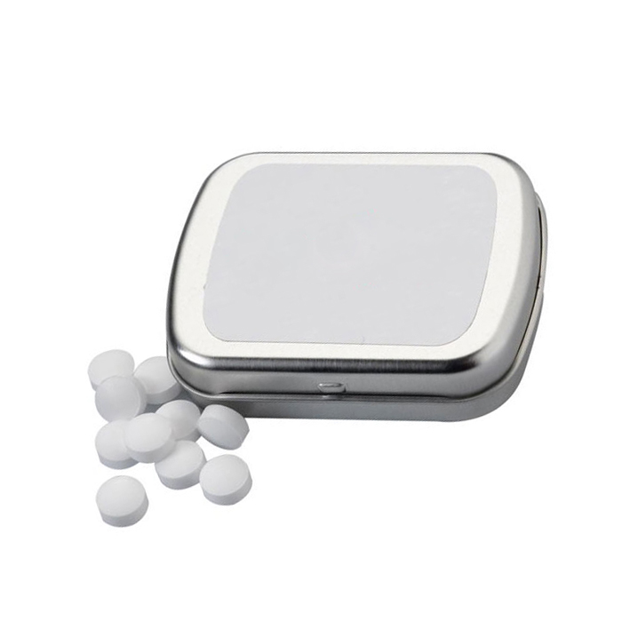 Monogrammed Sugar-Free Mints in Small Hinged Tin