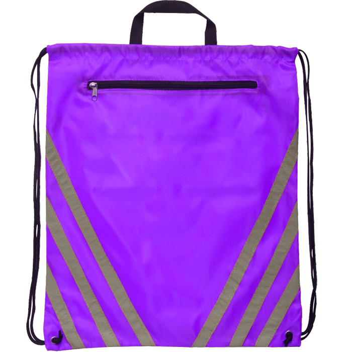 Imprinted Twilight Large Reflective Drawstring Backpack