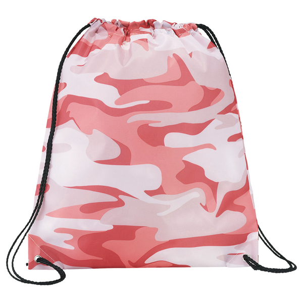 Monogrammed Camo Oriole Drawstring Cinch Backpack